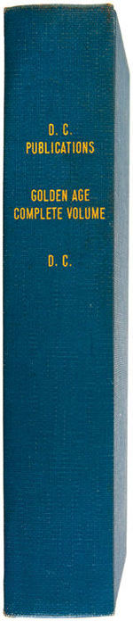 “D.C. PUBLICATIONS” BOUND VOLUME OF TEN GOLDEN AGE COMICS INCLUDING “DETECTIVE” #38.