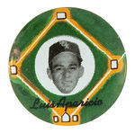 "LUIS APARICIO" LITHO BUTTON FROM YELLOW BASE PATHS SET.