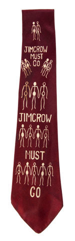 SENSATIONAL "JIM CROW MUST GO" CIVIL RIGHTS NECK TIE.