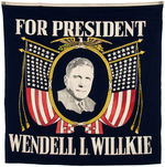 STUNNING "FOR PRESIDENT WENDELL L. WILLKIE" GRAPHIC BANNER.