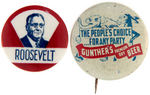 FDR THREE SCARCE BUTTONS AND POCKET MIRROR.