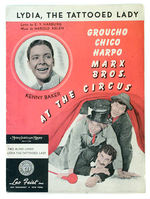 MARX BROTHERS "LYDIA, THE TATTOOED LADY" SHEET MUSIC FROM "AT THE CIRCUS."