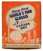 1939 "SPECIAL OFFER WORLD'S FAIR GLASSES" CANADA DRY PREMIUM BOXED.