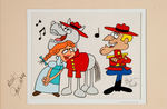 DUDLEY DO-RIGHT ANIMATION CEL SIGNED BY VOICE ACTORS.