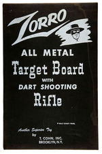 "ZORRO TARGET BOARD WITH DART SHOOTING RIFLE" BOXED SET.