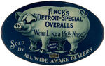 "FINCK'S 'DETROIT-SPECIAL' OVERALLS" GREAT AND RARE POCKET MIRROR.