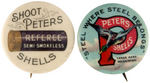 GUNPOWDER BUTTON PAIR FOR PETERS SHELLS.