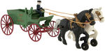 KENTON CAST IRON HORSE-DRAWN WAGON LOT.