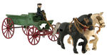 KENTON CAST IRON HORSE-DRAWN WAGON LOT.