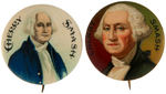 GEORGE WASHINGTON FEATURED ON PAIR OF "CHERRY SMASH" FRUIT DRINK BUTTONS.