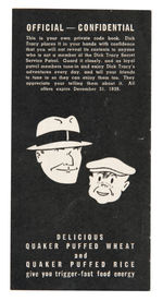 DICK TRACY CLUB PROMO AD, 1939 CLUB MANUAL, PROMOTION RECORD AND FOUR RARE LETTERS AWARDING RANKS.