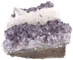 AMETHYST SPECIMEN WITH CALCITE CRYSTAL BAND.