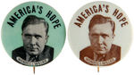 WILLKIE FIVE SIMILAR PORTRAIT BUTTONS WITH FOUR IN PASTEL COLORS.