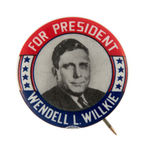 GRAPHIC AND HAKE UNLISTED BUTTON "FOR PRESIDENT WENDELL L. WILLKIE."