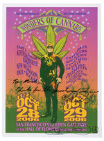 "WONDERS OF CANNABIS" SIGNED  POSTER PAIR & BUTTON.