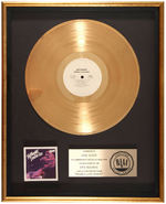 "TED NUGENT - DOUBLE LIVE GONZO" ELABORATE RIAA GOLD RECORD AWARD DISPLAY.