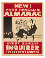 ARNOLD ROTH “POOR RICHARD'S ALMANAC” SUNDAY PAGE COLLECTION AND PROMO SIGN.