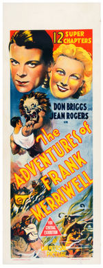 "THE ADVENTURES OF FRANK MERRIWELL" LINEN-MOUNTED AUSTRALIAN DAYBILL POSTER.