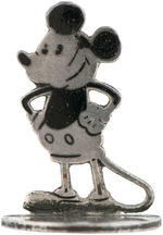 MICKEY MOUSE ENAMELED SILVER FIGURE ON BASE.