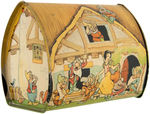 SNOW WHITE AND THE SEVEN DWARFS ENGLISH COTTAGE-SHAPED TIN.