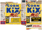 GENERAL MILLS "CORN KIX" CEREAL BOX PAIR WITH ATTACHED "SOCKO SIGN" PREMIUMS & COMPLETE PREMIUM SET.