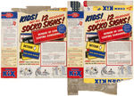 GENERAL MILLS "CORN KIX" CEREAL BOX PAIR WITH ATTACHED "SOCKO SIGN" PREMIUMS & COMPLETE PREMIUM SET.