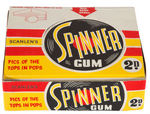 "SCANLEN'S SPINNER GUM" DISPLAY BOX AND UNCUT WRAPPER SHEET.