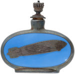 ZEPPELIN MOTIFF SILVER-CLAD PORCELAIN PERFUME BOTTLE.