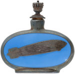 ZEPPELIN MOTIFF SILVER-CLAD PORCELAIN PERFUME BOTTLE.