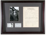 JAMES STEWART SIGNED & FILLED OUT MILITARY QUESTIONNAIRE FRAMED DISPLAY.