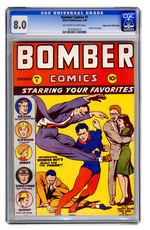 BOMBER COMICS #1 MARCH 1944 CGC 8.0 OFF-WHITE TO WHITE PAGES MILE HIGH COPY.