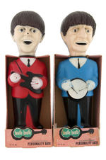 "BEATLES" BOXED PAIR OF SOAKY BOTTLES WITH CONTENTS.