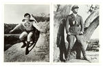 SUPERMAN & BLACKHAWK ACTOR KIRK ALYN SIGNED PUBLICITY PHOTO PAIR.