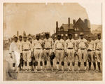 NEGRO LEAGUE HOMESTEAD GRAYS LARGE TEAM PHOTO WITH HOF MEMBER CUMBERLAND POSEY.