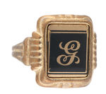 BAZOOKA GOLD PLATED INITIAL RING WITH MAILER.