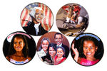 OBAMA INAUGURATION FIVE LIMITED EDITION BUTTONS.