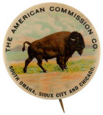 BEAUTIFUL COLOR DEPICTION OF BUFFALO ON THE PRAIRIE FOR "THE AMERICAN COMMISSION CO."