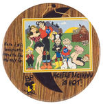 "PALIN 12" BUTTON WITH LI'L ABNER THEME AND SHOWING "TEA PARTY HQ."