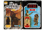 "STAR WARS - JAWA AND R2-D2 WITH SENSORSCOPE" ACTION FIGURE PAIR ON CARDS.