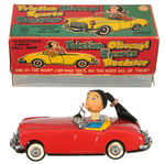 "OLIVE OYL FRICTION SPORTS ROADSTER"  BOXED LINEMAR TOY CAR.