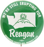 REAGAN SCARCE MOUNT ST. HELENS VOLCANO BUTTON.