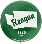 "REAGAN 1980 SNO. CTY. REP. WOMEN" SCARCE 1980 BUTTON.