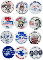 BUSH 1992 GROUP OF TWELVE BUTTONS INCLUDING COATTAILS.