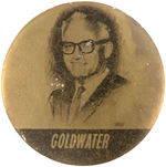 GOLDWATER SIMILARLY DESIGNED PAIR OF SCARCE PORTRAIT BUTTONS.