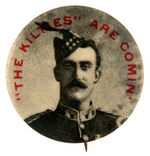 CIRCA 1900 BUTTON PROMOTING "THE KILTIES" KNOWN AS CANADA'S GREATEST CONCERT BAND.