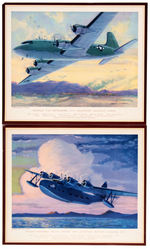 "THOMPSON PRODUCTS" WWII SET OF 12 U.S. AIRPLANE PRINTS.