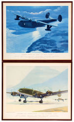 "THOMPSON PRODUCTS" WWII SET OF 12 U.S. AIRPLANE PRINTS.