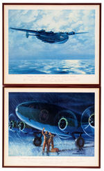 "THOMPSON PRODUCTS" WWII SET OF 12 U.S. AIRPLANE PRINTS.