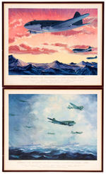 "THOMPSON PRODUCTS" WWII SET OF 12 U.S. AIRPLANE PRINTS.