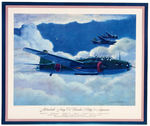 "THOMPSON PRODUCTS" WWII SET OF 12 JAPANESE & GERMAN AIRPLANE PRINTS.